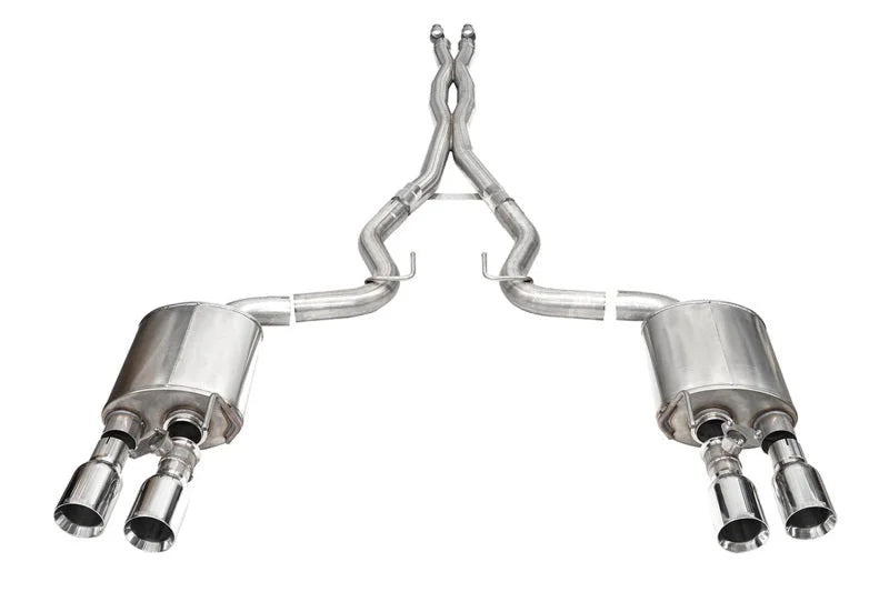 Corsa 24+ Ford Mustang Dark Horse 5.0L 3in Dual Rear Exit Cat-Back w/Twin 4.5in Polish Straight Tip - Main Product View