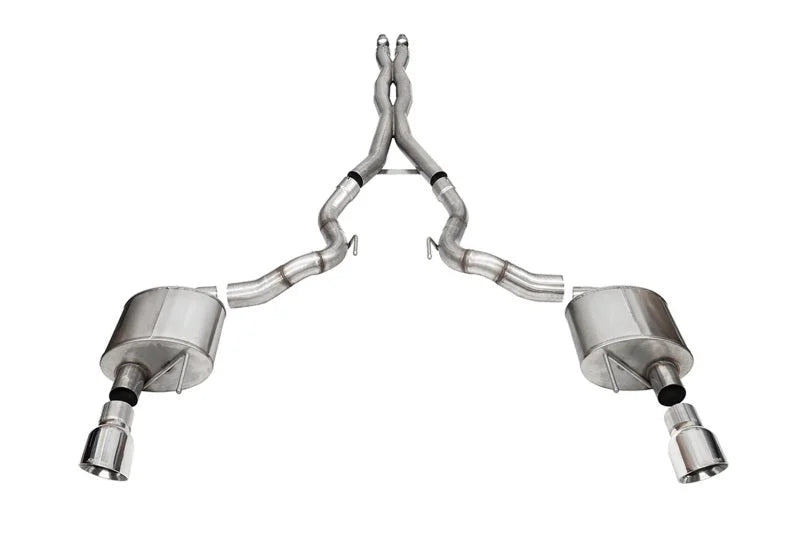 Corsa 24+ Ford Mustang GT Conv. Xtreme CatBack Ex. Sys. 3.0in Dual Rear Exit w/4.5in Pro Series Tip