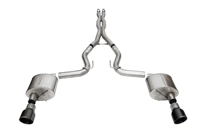 Corsa 24+ Ford Mustang GT Xtreme Cat-Back Ex. Sys. 3.0in Dual Rear Exit w/4.5in Black PVD Pro Tips
