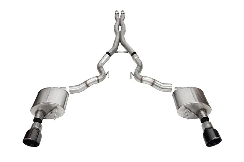 Corsa 24+ Frd MustangGT Conv Xtreme Cat-Back Ex.Sys 3.0in Dual Rear Ex w/4.5in Blk PVD ProSeries Tip