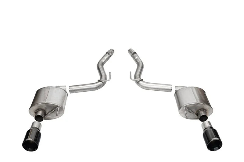 Corsa 24+ Frd MustangGT Touring Axle-Back Ex.Sys 3.0in Dual Rear Exit w/4.5in Blk PVD StraightCutTip