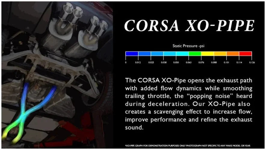 Corsa 2005-2010 Ford Mustang Shelby GT500 5.4L V8 XO Pipe - Side View