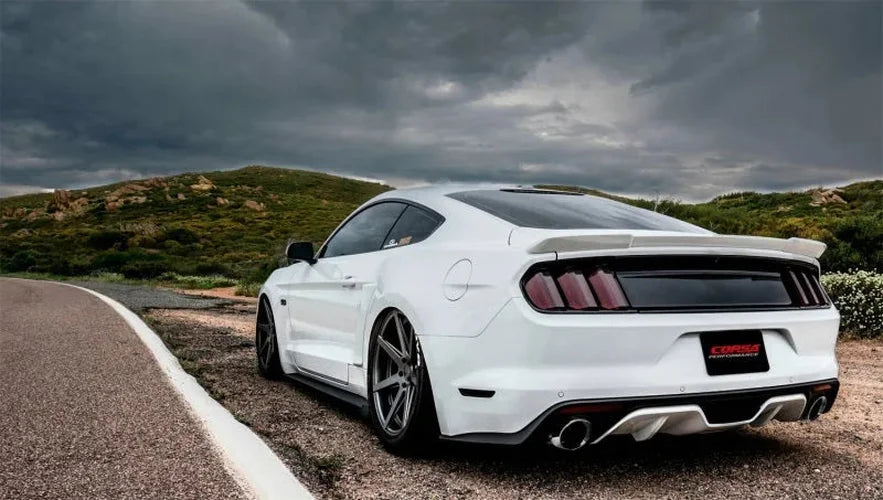 Corsa 2015-2017 Ford Mustang GT 5.0 3in Cat Back Exhaust Polish Dual Tips (Sport) - Side View