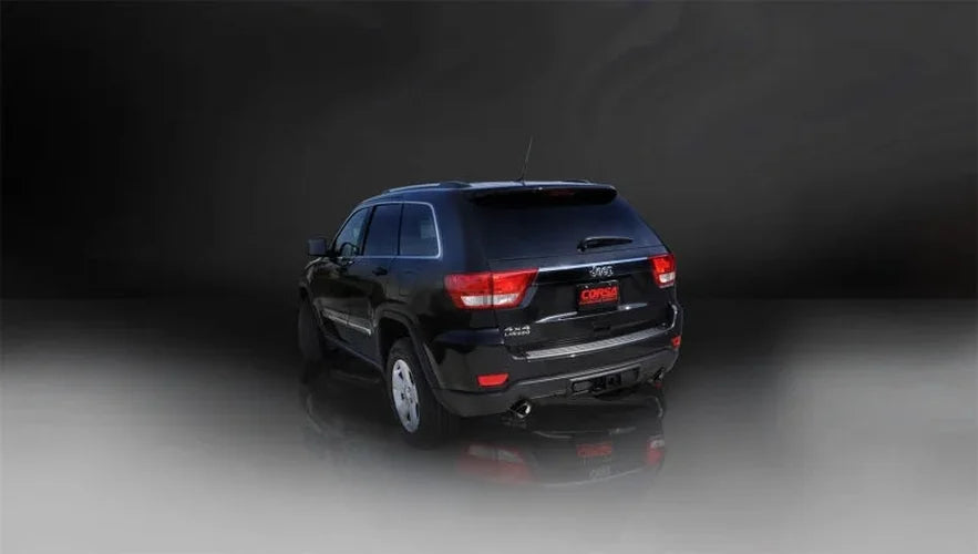 Corsa 2011-2021 Jeep Grand Cherokee Black 2.5in Dual Rear Exit Cat-Back Exhaust - Detail View