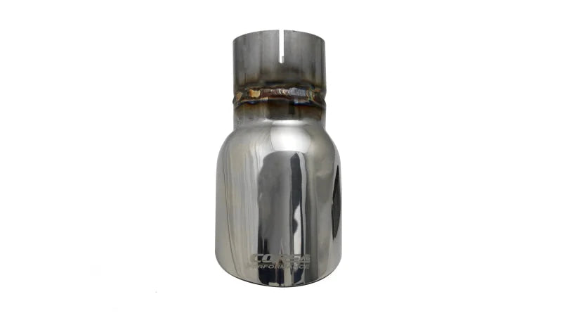 Corsa Single Universal 2.5in Inlet / 3.5in Outlet Polished PVD Pro-Series Tip Kit - Back View