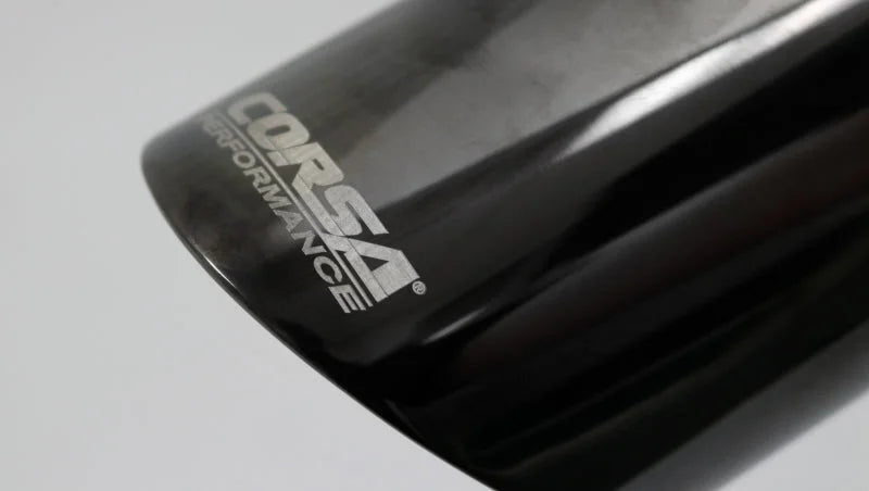 Corsa Single Universal 2.5in Inlet / 3in Outlet Black PVD Pro-Series Tip Kit - Side View