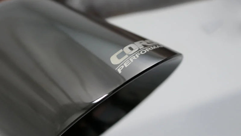 Corsa Single Universal 2.5in Inlet / 4in Outlet Black PVD Pro-Series Tip Kit - Side View