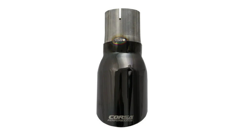 Corsa Single Universal 2.75in Inlet / 4in Outlet Black PVD Pro-Series Tip Kit - Detail View