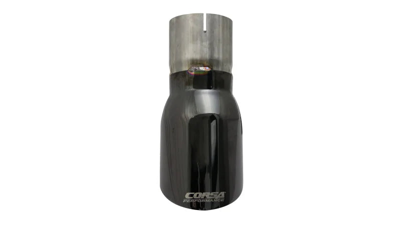 Corsa Single Universal 3.0in Inlet / 4.0in Outlet Black PVD Pro-Series Tip Kit - Side View