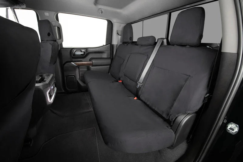 Covercraft Polycotton SeatSaver Custom Front Row Seat Covers - Charcoal fits 2014-2021 Toyota Tundra - Side View
