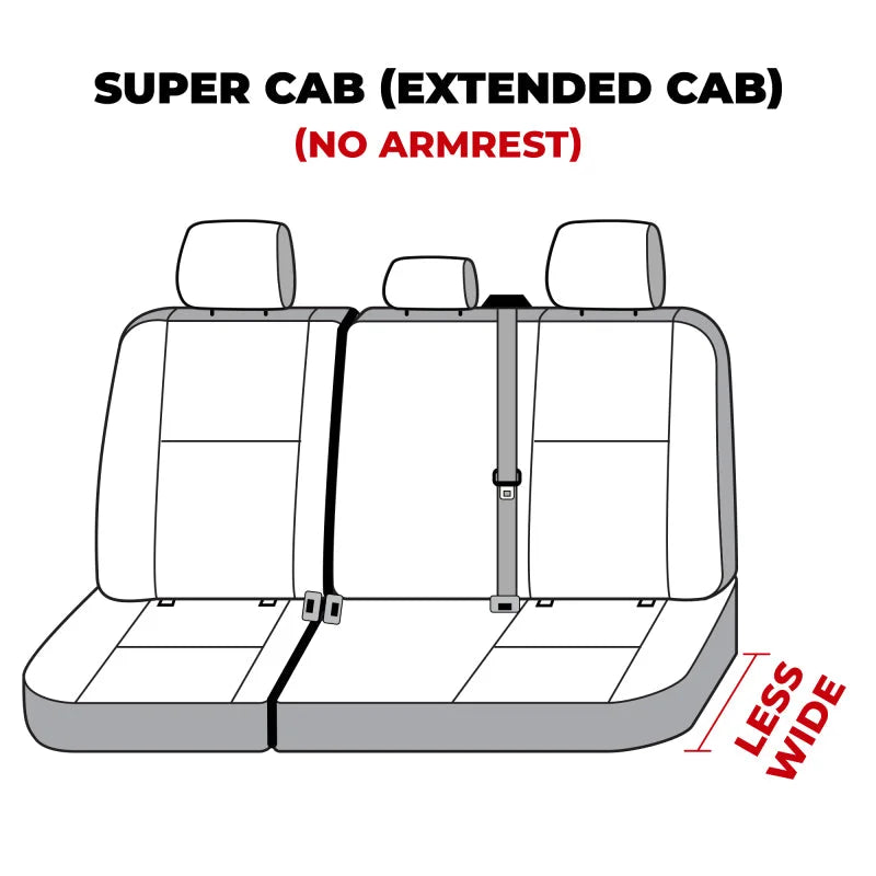 Covercraft Polycotton SeatSaver Custom Second Row Seat Covers - Charcoal fits 2019-2025 Ford F-150 - Main Product View