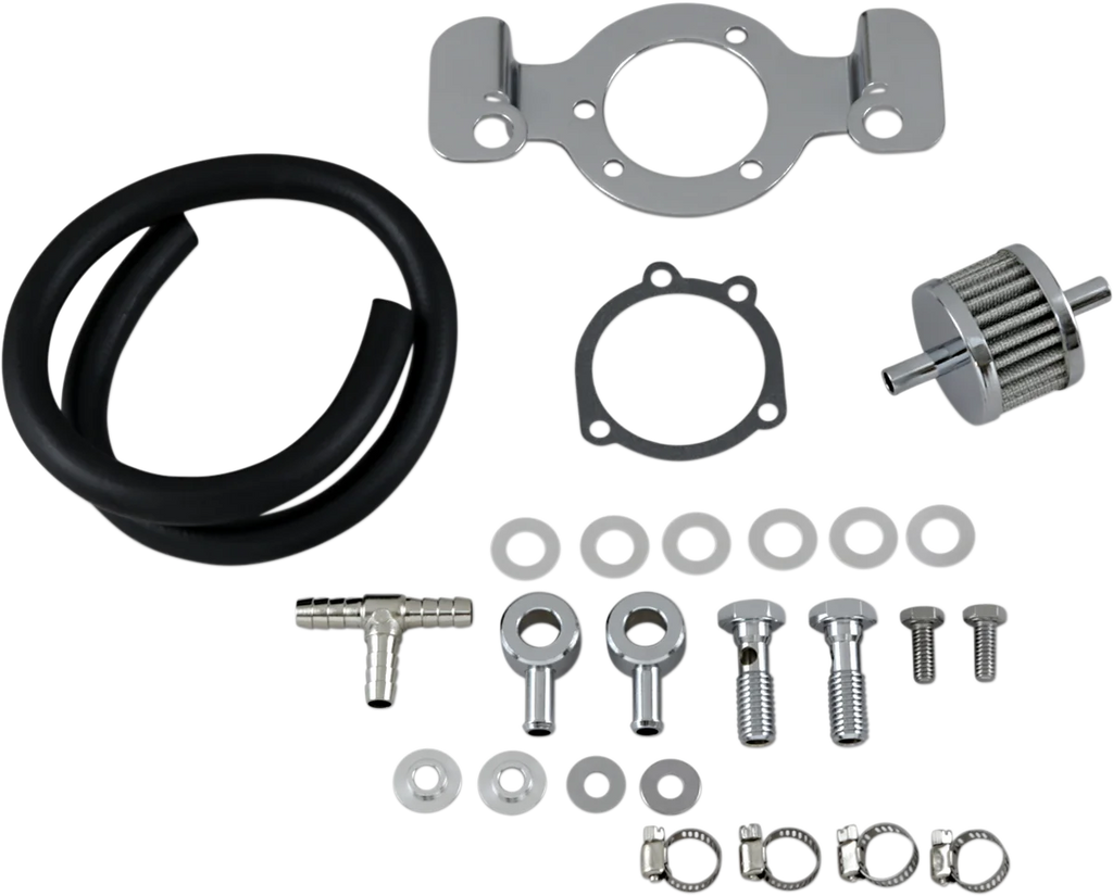 Crankcase Breather with Support Bracket Kit - Sportster DragSpecialties 120087-BC514 - Main Product View