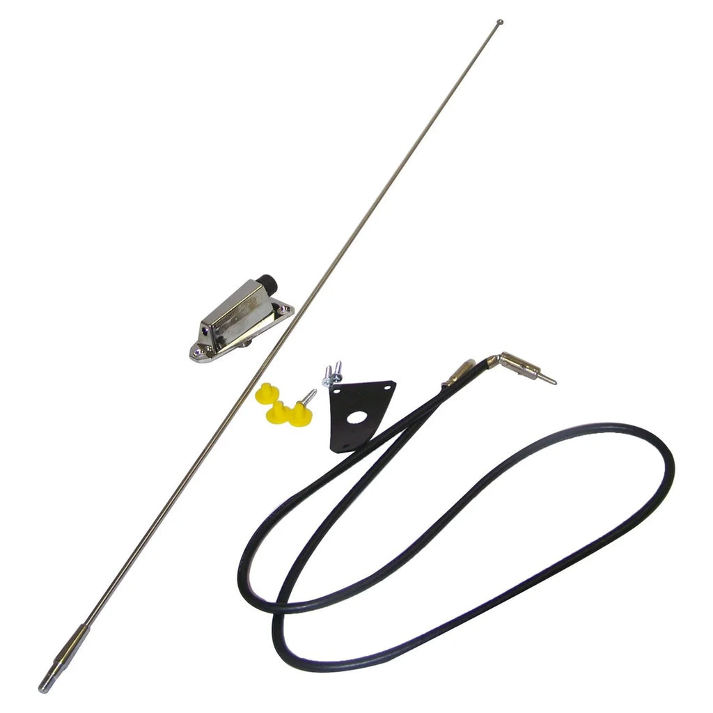 Crown Automotive Jeep Replacement Chrome Antenna Kit for 1975-1995 Jeep CJ's & YJ Wrangler; Includes Bracket 8127842K - Ma...