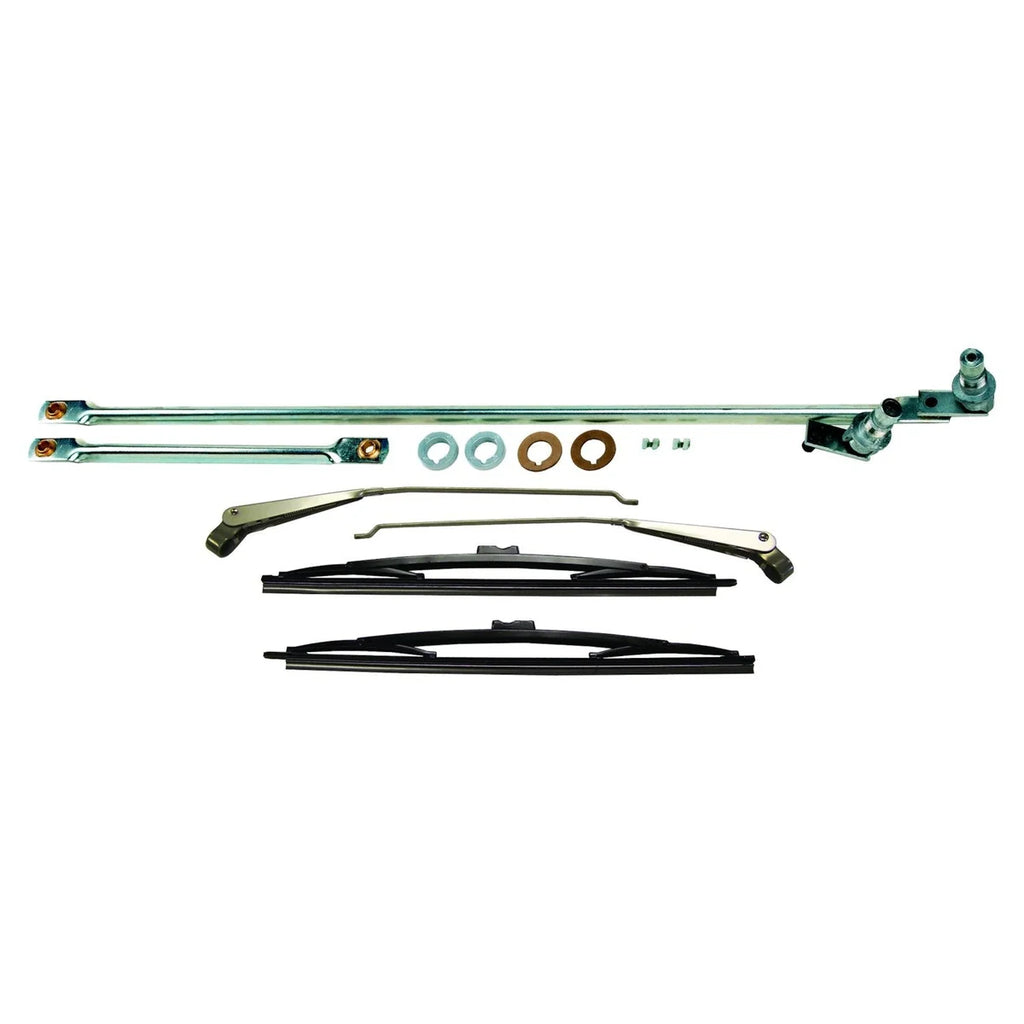 Crown Automotive Jeep Replacement Chrome Wiper Linkage Master Kit, Left & Right; Includes 2 Arms & 2 Blades 5453958KM