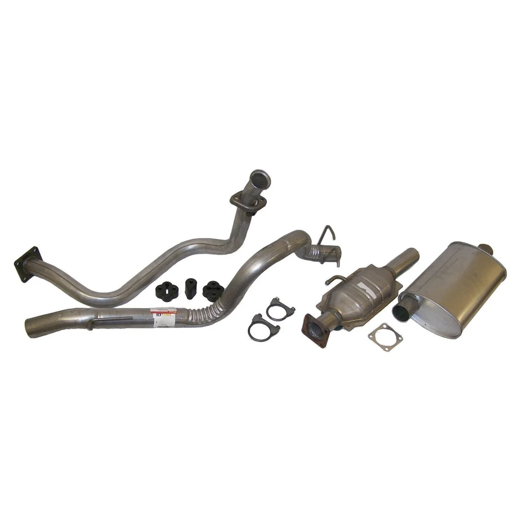 Crown Automotive Jeep Replacement Exhaust Kit (Front Pipe, Cat. Converter, Muffler, Tailpipe, Clamps & Insulators) 52001720K