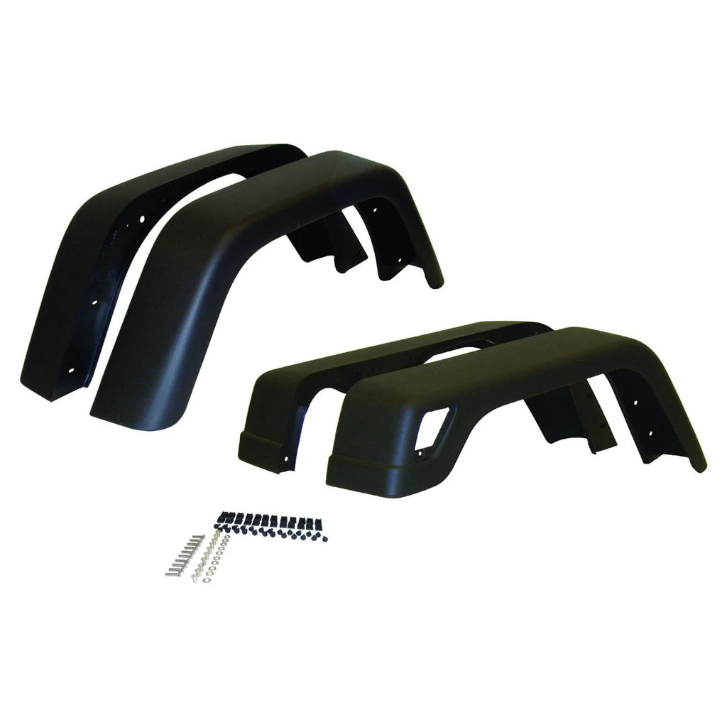 Crown Automotive Jeep Replacement Fender Flare Kit for 97-06 TJ Wrangler; 6-5/8" Wide; Incl. 4 Flares and Hardware 55254918K7
