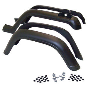 Crown Automotive Jeep Replacement Fender Flare Kit, Left and Right, Front & Rear, Black Textured 5AHK