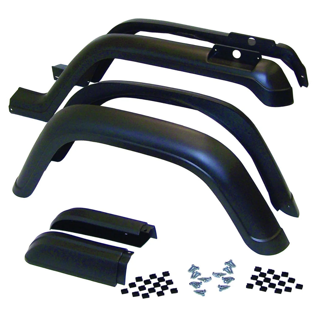 Crown Automotive Jeep Replacement Fender Flare Kit, Left and Right, Front & Rear, Black Textured 5AHK6