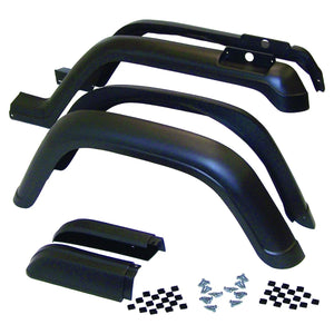 Crown Automotive Jeep Replacement Fender Flare Kit, Left and Right, Front & Rear, Black Textured 5AHK6