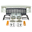 Load image into Gallery viewer, Crown Automotive Jeep Replacement Header Panel Kit w/ Grille &amp; Lights for 1991-1996 Jeep XJ Cherokee 55054945K