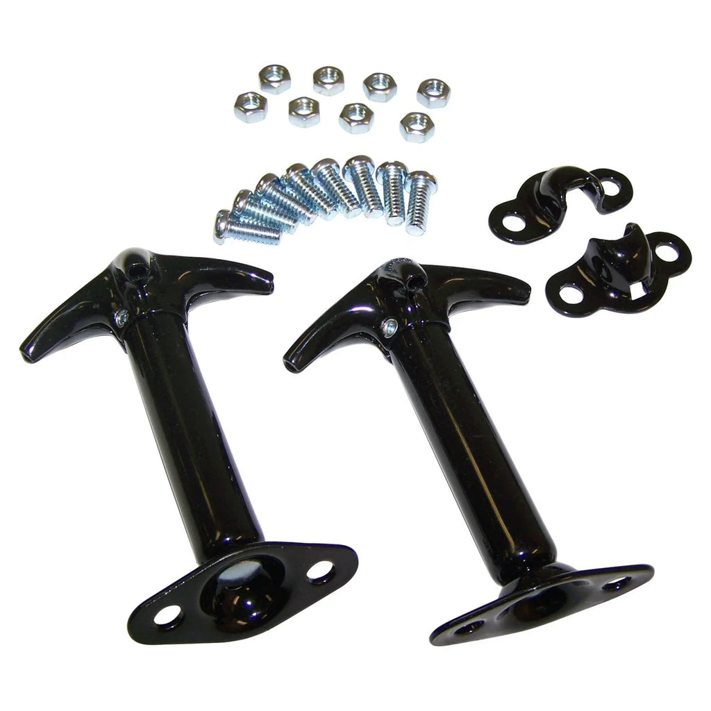 Crown Automotive Jeep Replacement Hood Catch Kit, Left & Right, Black 488601