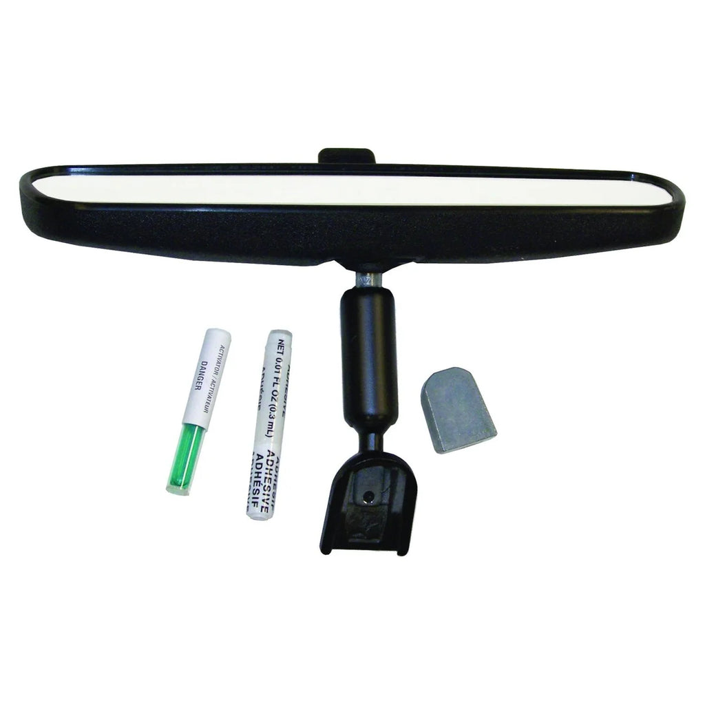 Crown Automotive Jeep Replacement Rearview Mirror Kit, Black, Includes 9.75" Wide Mirror, Button & Adhesive 8993023K