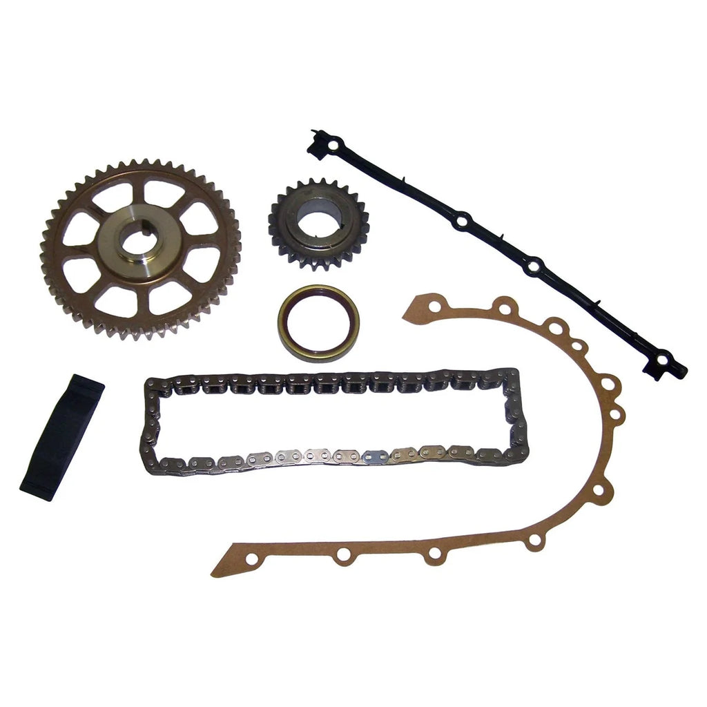 Crown Automotive Jeep Replacement Timing Chain Kit, Includes 2 Sprockets, Chain, Guide and Gaskets 53020444KL