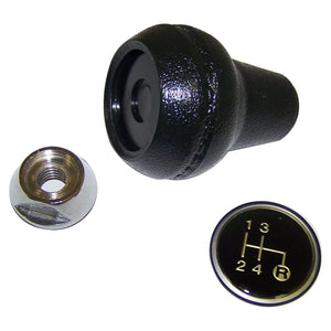 Crown Automotive Jeep Replacement Transmission Shift Knob Kit, Black,Silver, w/ T4, T176, T177 Transmissions 3241067K