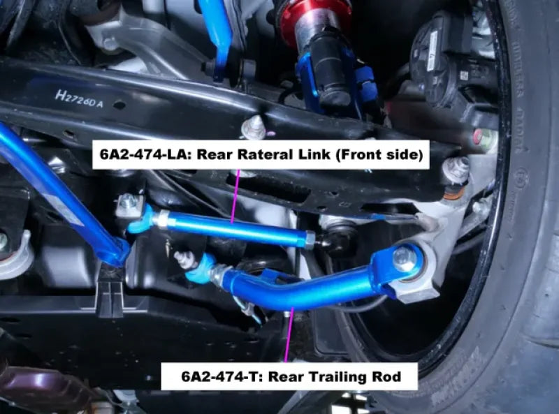 Cusco 2022+ Subaru WRX / 2018+ Subaru Crosstrek Adjustable Rear Trailing Rod Set - Side View