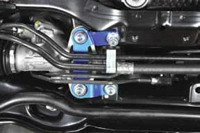 Cusco Power Steering Rack Brace 08+ Impeza GRB/GVB/GH/GE/Forester SH5/9 / 03-09 Legacy BP5/BL5 - Side View