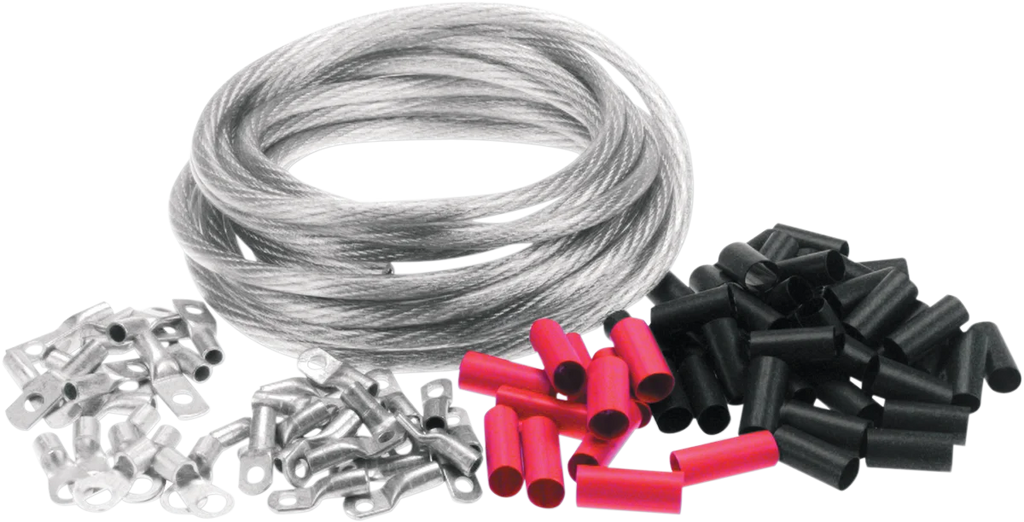 Custom Battery Cable Kit - Harley Davidson - Clear DragSpecialties E25-0092CK - Side View