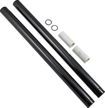 Load image into Gallery viewer, Custom Cycle Black Diamond-Like Fork Tubes - 49 mm - 29.50" Length T2015DLC - Main Product View