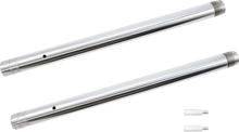 Load image into Gallery viewer, Custom Cycle Ultra Chrome Inverted Fork Tubes - 43 mm - +2" Length 710110 - Main Product View