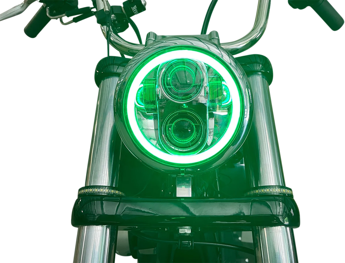 Custom Dynamics 5.75" Headlamp - with Mounting Ring - Chrome PG-575-C - Side View
