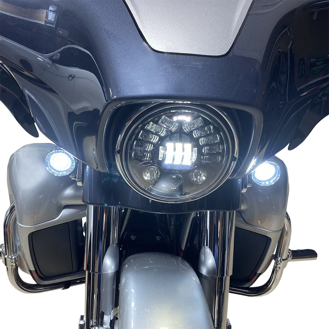 Custom Dynamics 7" Adaptive Headlamp - Chrome PB-7A-IND-C - Side View