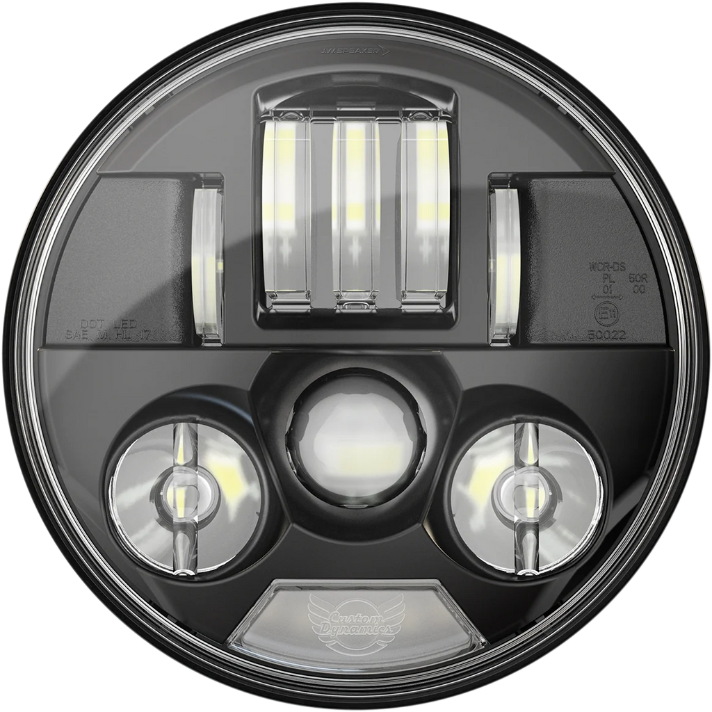 Custom Dynamics 7" Probeam® LED Headlamp - Indian - Chrome PB-7-IND-C - Side View