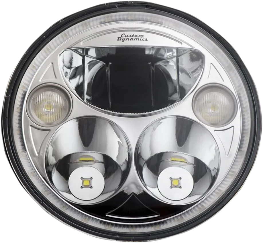 Custom Dynamics 7" TruBEAM® Headlamp - Chrome - Chieftain CDTB-7-IF-C - Main Product View