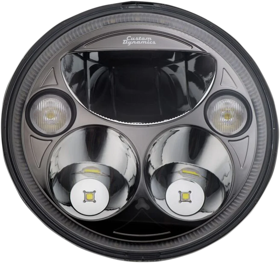 Custom Dynamics 7" TruBEAM® Headlamp - Chrome - Chieftain CDTB-7-IF-C - Side View