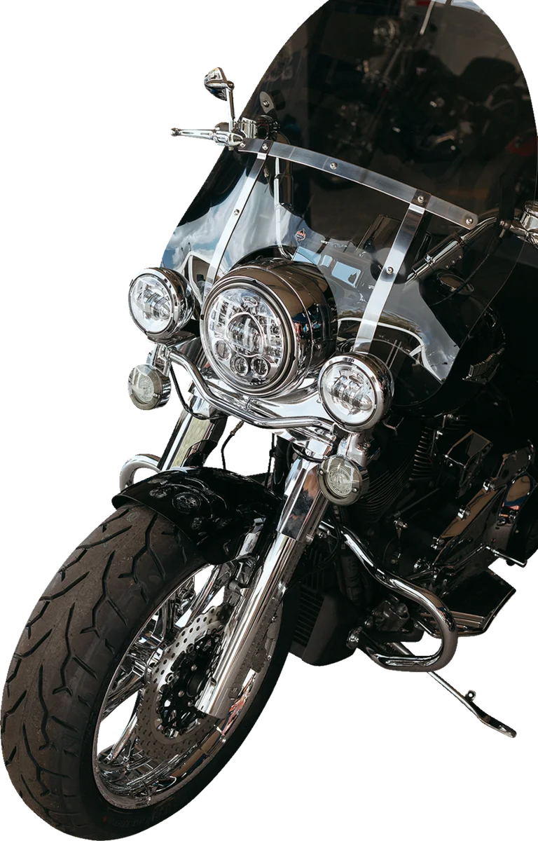 Custom Dynamics Adaptive Headlight with Adapter - 7" - Chrome PB-7A-14-C - Side View