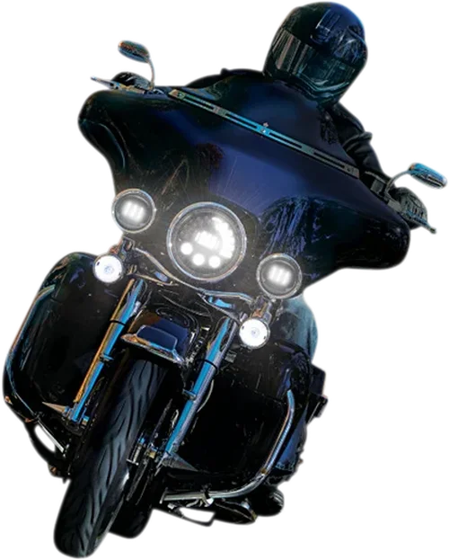 Custom Dynamics Adaptive Headlight with Mount - 7" - Black PB-7A-13-B - Side View