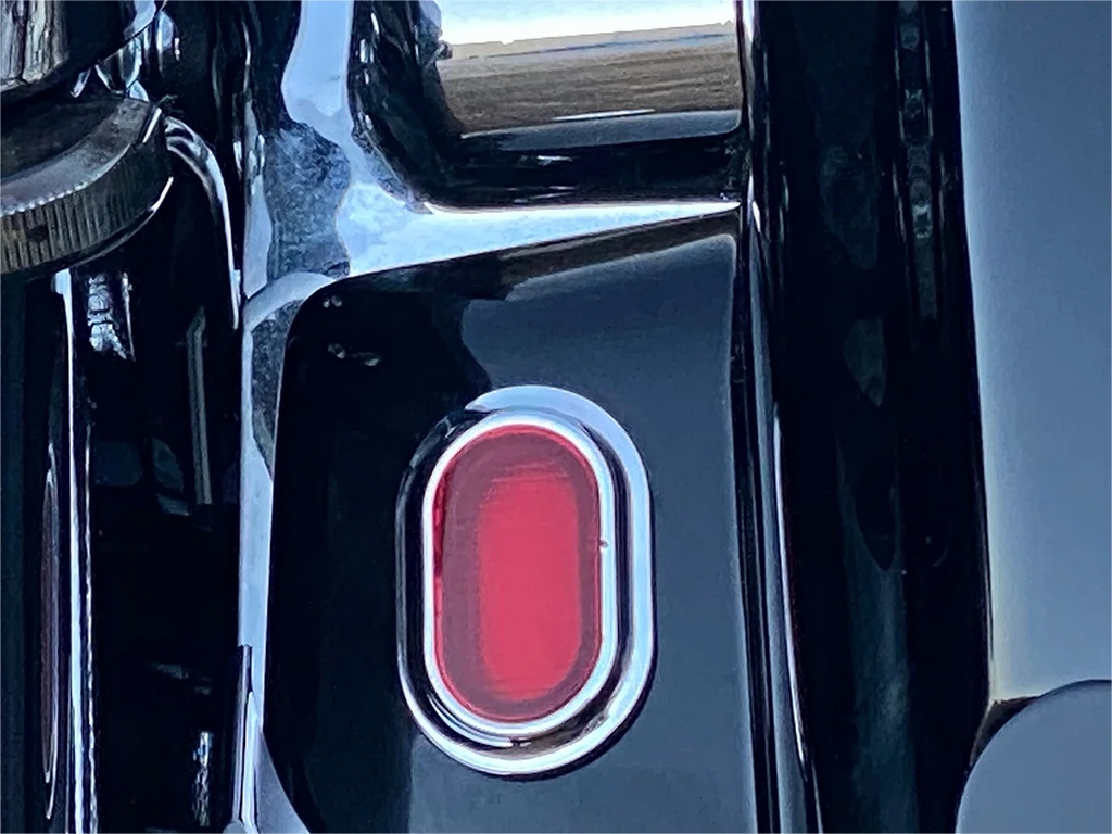 Custom Dynamics Antenna Grommet Light - Red Lens - Chrome CD-PLUG-RC - Back View