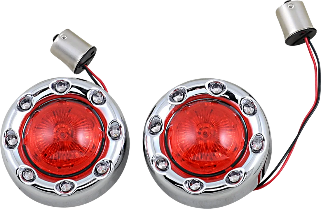Custom Dynamics Bullet Turn Signal 1156 - Black - Red Lens PB-BR-RR 56-BR - Side View
