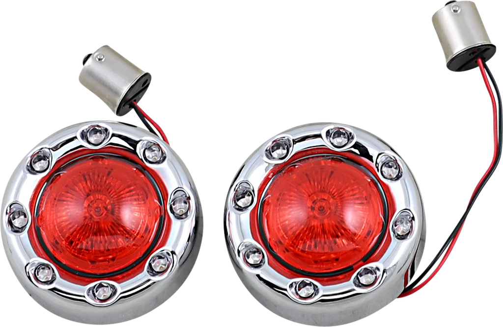 Custom Dynamics Bullet Turn Signal 1156 - Chrome - Red Lens PB-BR-RR 56-CR - Main Product View