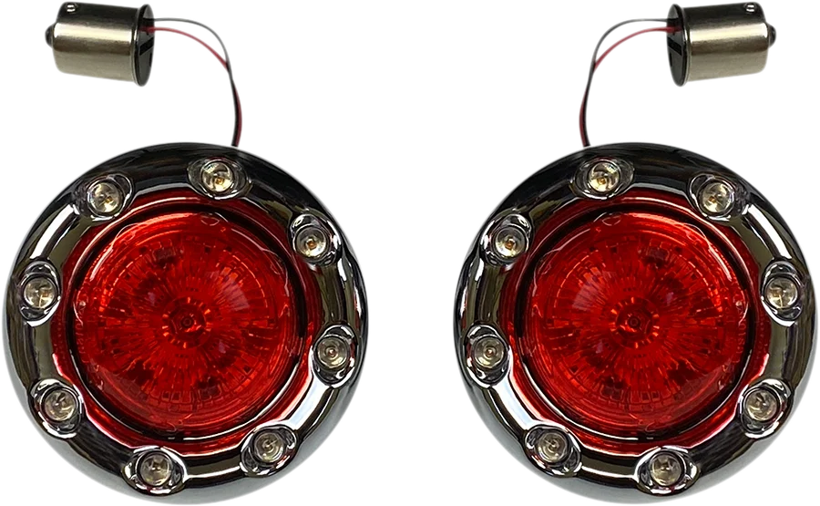 Custom Dynamics Bullet Turn Signal 1156 - Chrome - Red Lens PB-BR-RR 56-CR - Side View