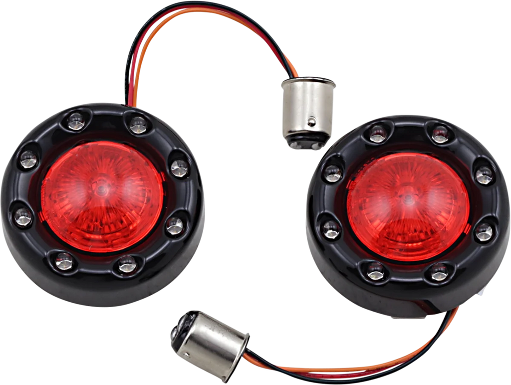 Custom Dynamics Bullet Turn Signal 1157 - Black - Red Lens PB-BR-RR-57-BR - Main Product View