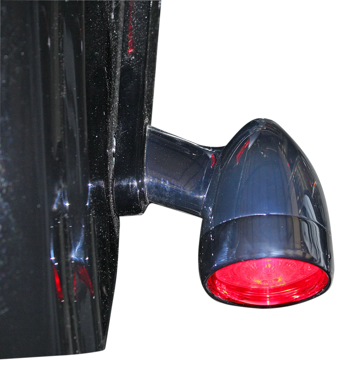 Custom Dynamics Bullet Turn Signal - 1157 - Chrome - Red Lens PB-BB-RR-1157CR - Side View