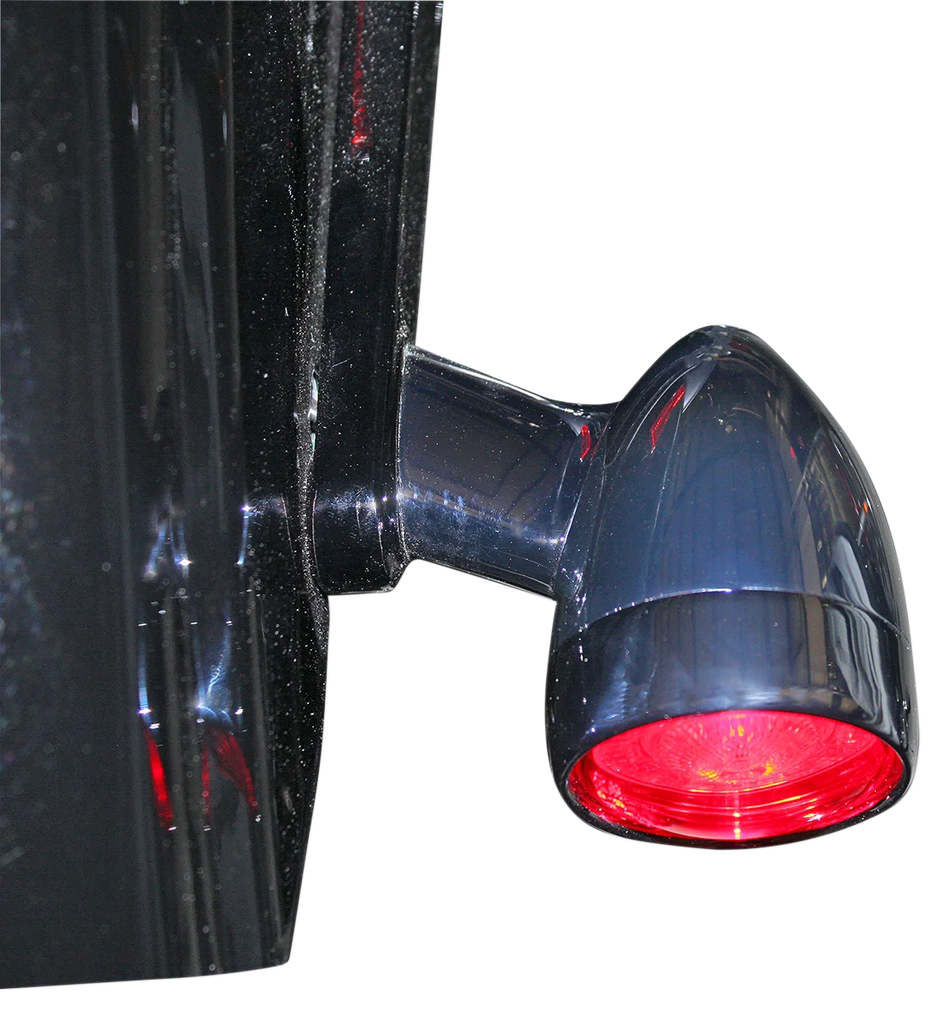 Custom Dynamics Bullet Turn Signal - 1157 - Chrome - Red Lens PB-BB-RR-1157CR - Side View