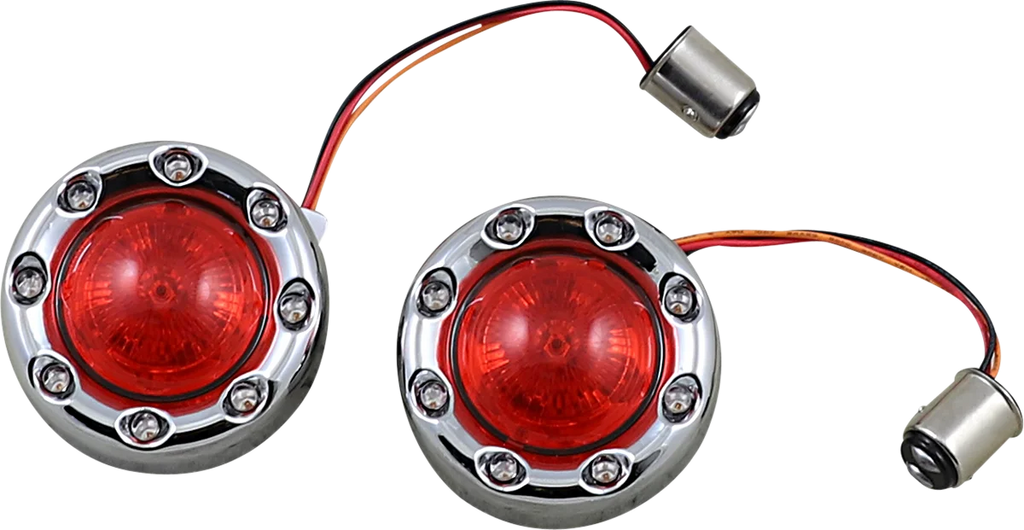 Custom Dynamics Bullet Turn Signal 1157 - Chrome - Red Lens PB-BR-RR-57-CR - Main Product View