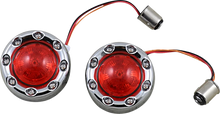 Load image into Gallery viewer, Custom Dynamics Bullet Turn Signal 1157 - Chrome - Red Lens PB-BR-RR-57-CR - Main Product View