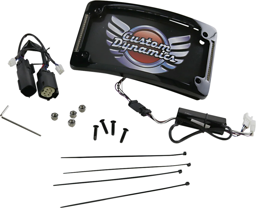 Custom Dynamics Curved License Plate Frame - Black TF06-BCM-B - Main Product View